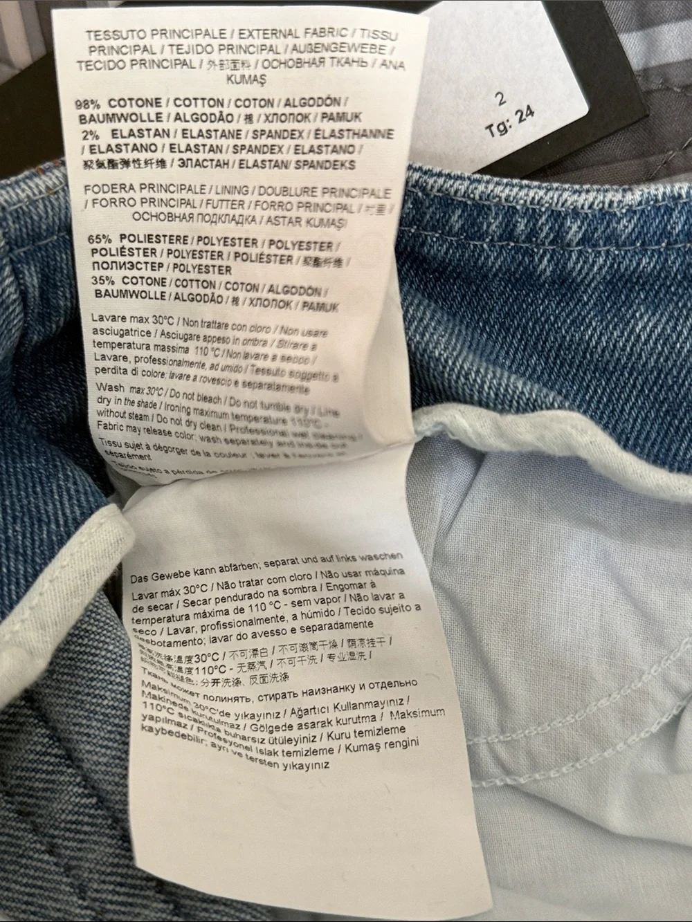 Versace Jeans Couture Sz US 24. Ret $300 NWT. Flare, Raw Hem Lightly Distressed - Picture 12 of 16